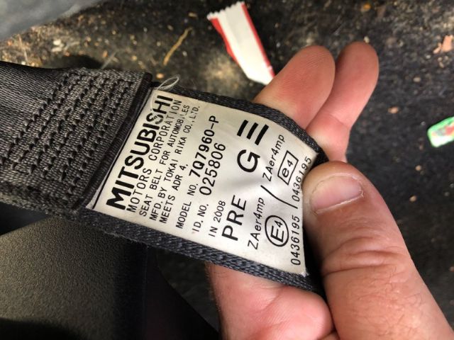 Mitsubishi Galant CY4A 2007 RF Seat Belt